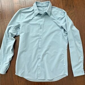 Lululemon Men’s Long Sleeve Button Up Commission Shirt Large L Stretch- Blue